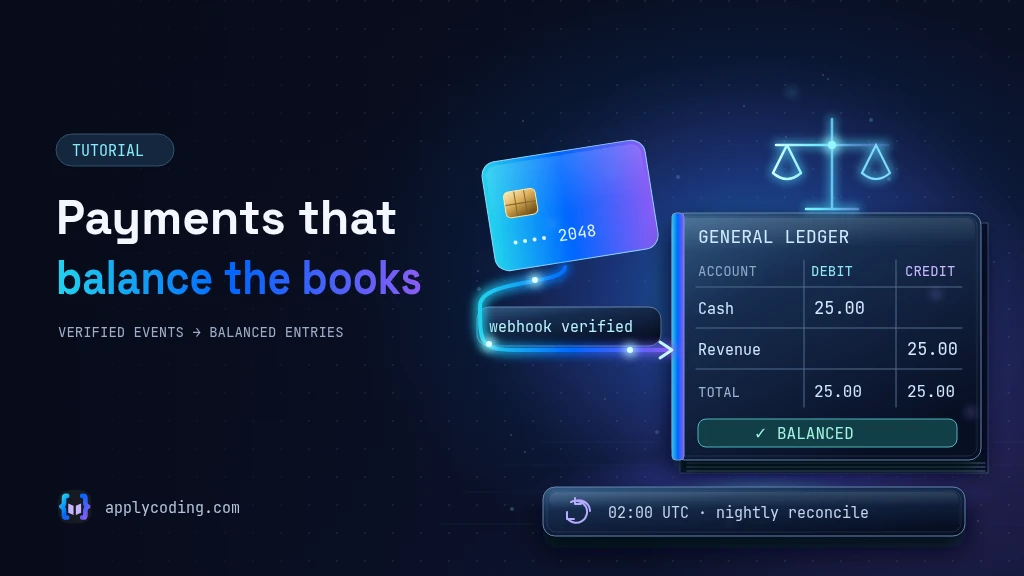 Illustration of a payment card, a ledger, and a clock